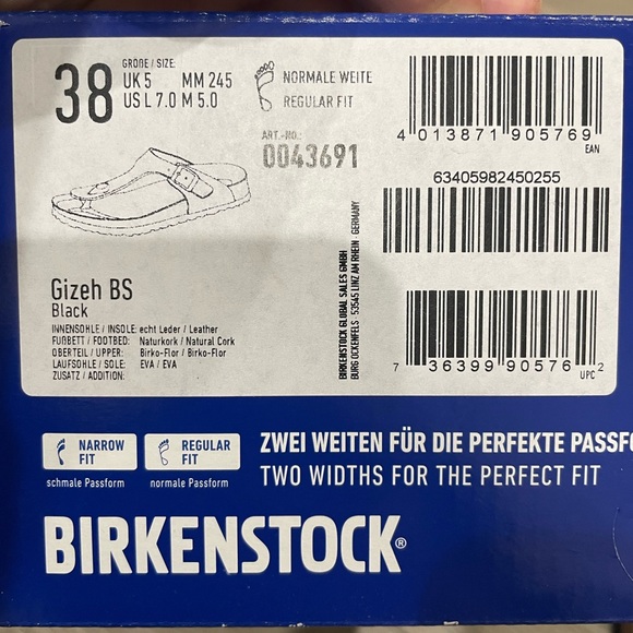 Birkenstock Gizeh Birko Flor Sandals Black 38 - Picture 6 of 6